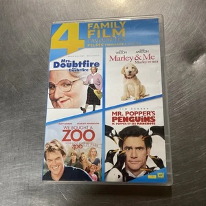 4 Film Familie DVD Mrs. Doubtfire, Marley/Ich, Wir kauften einen Zoo, Mr. Poppers Peng. - Bild 1 von 4