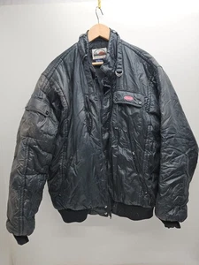 Chaqueta de bombardero vintage Tonkin Inc Peterbilt Puffer para hombre 3X negra nailon camionero - Imagen 1 de 7