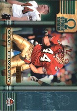 1999 Pacific Omega Platinum Blue 49ers Football Card #59 Marc Edwards /75