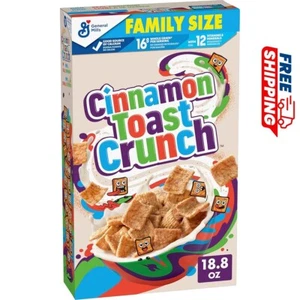 Cinnamon Toast Crunch Breakfast Cereal, Crispy Cinnamon Cereal, Family Size, 18. - Picture 1 of 9