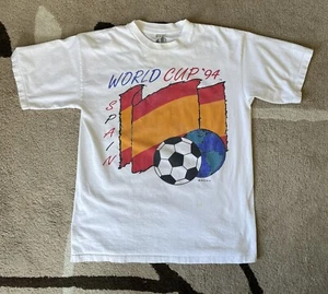 Vintage USA World Cup Spain 94 T-Shirt weiß Einzelnaht 1994 XL? - Bild 1 von 6