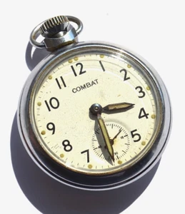 Combat     Pocket Watch, Seconds Hand, New Glass, Made in G.B. G.C. - Picture 1 of 2