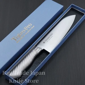 Japanese Tojiro Pro All Stainless VG10 Santoku Kitchen Knife 170mm F-895 - Picture 1 of 9