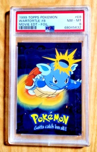 1999 Topps Pokemon Movie Edition WARTORTLE #8 E8 Foil Blue Logo PSA 8 Near Mint - Picture 1 of 2