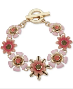 $45  Anne Klein multi color flower toggle bracelet 51 - Picture 1 of 10