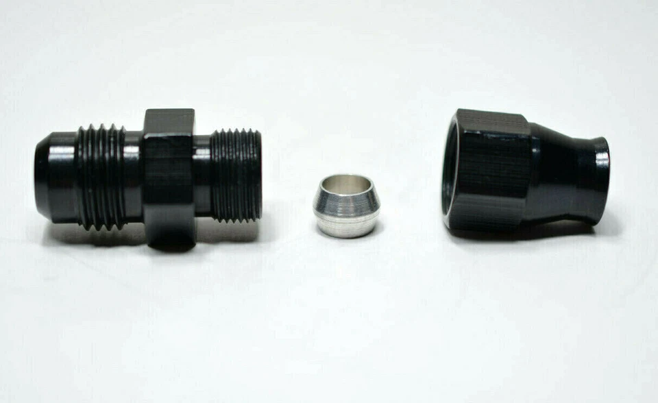 Fragola 6an Male to 1/4in Tube Adapter Fitting Black