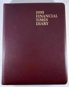 1995 Financial Times Diary New Unused Inscription Burgundy Vintage World Maps - Imagen 1 de 10