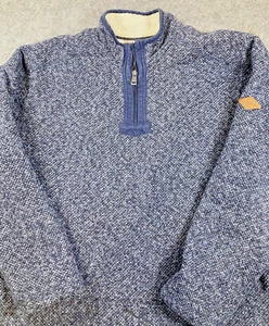 Pullover ORVIS Brighton Para Hombre Grande Azul Marino Brillante Forrado Sherpa Cuarto Cremallera - Imagen 1 de 10