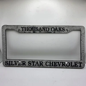 Thousand Oak Silver Star Chevrolet Plastic Silver License Plate Frame - Picture 1 of 2