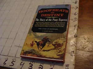 High Grade UNREAD SIGNET paperback #D1814 HOOFBEATS OF DESTINY pony express 1960 - Picture 1 of 4