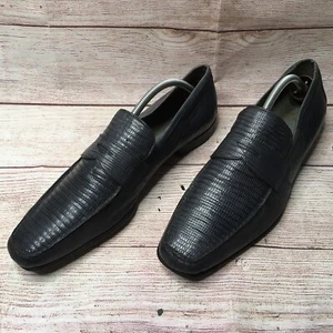 D T Mens Grey Lizard Loafers Sz. 10 - Picture 1 of 8