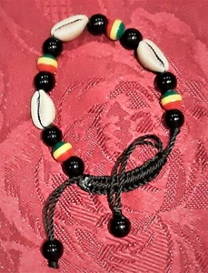 ASAKStyle African Bracelet For Men or Women, Three Shell and 'Four Bead' Design - Picture 1 of 4
