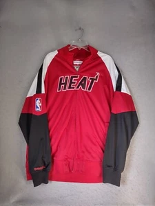 Miami Heat Mens Jacket 3XL XXXL Red Full Zip Traditional Fit Mitchell Ness NBA - Picture 1 of 10