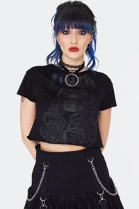 JAWBREAKER LILITH CROPPED T-SHIRT TEE BLACK COTTON XS S M L XL XXL TATTOO CHIC - Picture 1 of 6