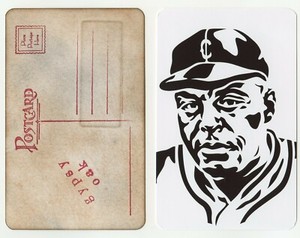 #0325 OSCAR CHARLESTON Handmade Gypsy Oak ARCADE Postcard RARE