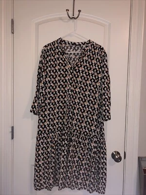 Betty Barclay Womens Dress Black 10 US 3/4 Sleeves Geometric Print Knee Length - Image 1 of 4
