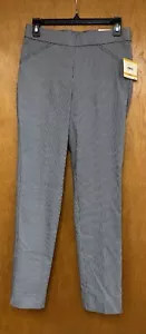 New Anne Klein Trouser Pants Womens Small Black White Houndstooth Slim Ankle NWT - Picture 1 of 6
