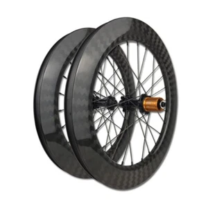 451 22/20in Carbon Folding Road Bike Wheelset 50x25mm Disc Brake 6 Bolt Hub 24H - Picture 1 of 12