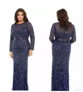 Mac Duggal Jewel Long Sleeves Evening Dress Size 18W - Picture 1 of 10