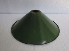 Vintage Old Electrical light Lamp Shade Green White Enamel Porcelain Collectible
