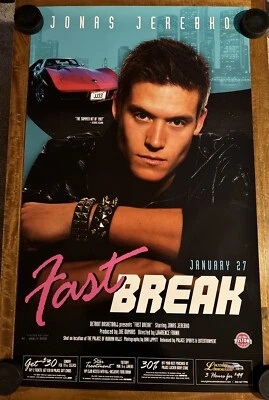 Jonas Jerebko Pistons Poster “Fast Break” Numbered Limited Edition 24 X 39 - Image 1 of 4