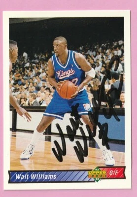 1992-93 Upper Deck Basketball Walt Williams Hand Signed On-Card Autograph *A3 - Image 1 of 2