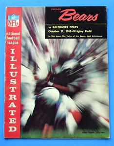 1962 Chicago Bears Program. Mike Ditka. Jonny Unitas Baltimore Colts. NFL. - Picture 1 of 8