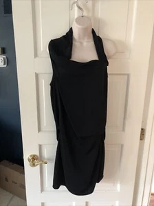 Helmut Lang Asymetrical Draped Dress. Size M Black - Picture 1 of 8