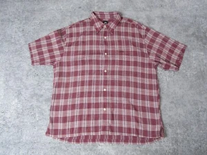 Guess Dress Shirt Mens XL Vintage Red Plaid Short Sleeve Button Up Collared Y2K - Picture 1 of 9
