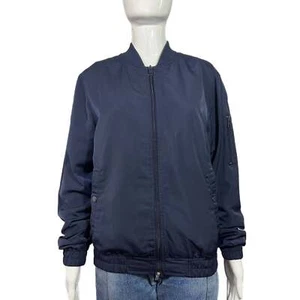 PRE-OWNED - Forever 21 Men's Navy Lined Bomber Jacket - Picture 1 of 4