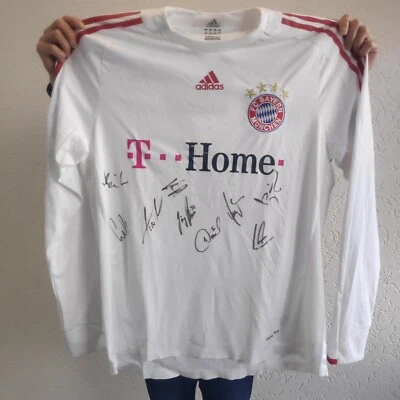 Adidas FC Bayern München Trikot Langarm Van Bommel T Home Gr XL 2008 Autogramme  - Bild 1 von 4