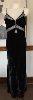 NWT Zara Long Slip Dress Women’s M Black Velvet Stretch Goth Witchy Y2K - Image 1 of 4