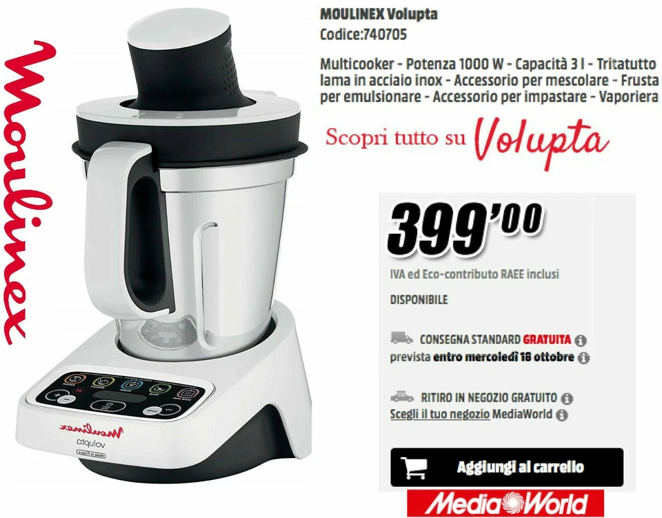 MOULINEX® Volupta - Robot da Cucina - Elettrodomestico in stile BIMBY - Immagine 1 di 4