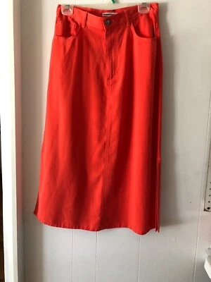 London London Womens Skirt Maxi Size 8 Pockets front and back Zipper Orange - Image 1 of 4