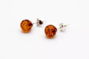 Handmade Amazing Sterling Silver 925 Natural Baltic Honey Amber Earrings - Picture 1 of 10
