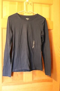 Women's Old Navy Navy Blue Long Sleeve Cotton T Shirt Top Size Medium - Picture 1 of 4