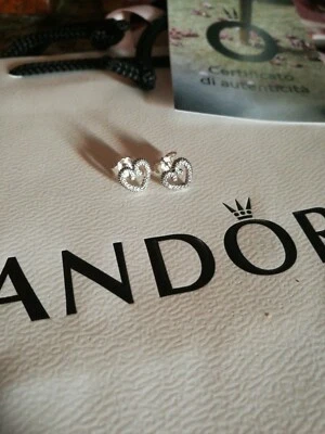 orecchini pandora con cuore nuovi mai usati con garanzia - Immagine 1 di 2