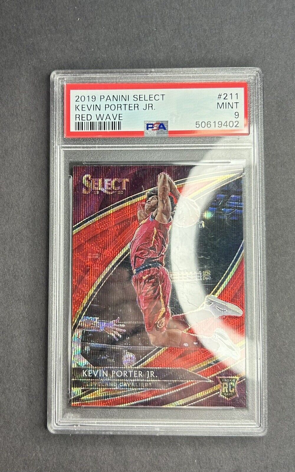 KEVIN PORTER JR. 2019-20 Panini Select Courtside Tmall Red Wave Rookie PSA 9