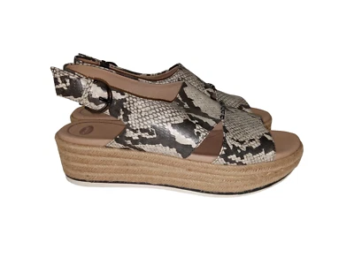 Sandálias femininas Dr. Scholl's Catch 22 couro cinza estampa de cobra 10 - Imagem 1 de 4