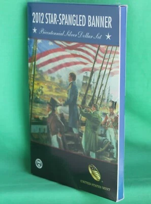 2012 P Star-Spangled Banner PROOF Silver Dollar US Mint $1 Coin Box and COA - Image 1 of 4