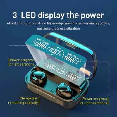 TWS M10 Bluetooth Headset Smart Digital Display Bluetooth 5.1 Wireless Subwoofer - Image 1 of 4