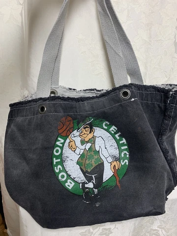 RARE Profanity NBA Boston Celtics  20x12x6" Vintage DENIM TOTE BAG w zip pocket Cover