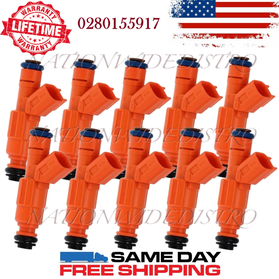 10x Inyectores de combustible Bosch OEM para Ford F-550 Super Duty 2000-2004 6,8 L V10 Foto 1 de 4