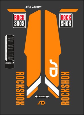 ROCK SHOX SID  FORK DECAL SET ORANGE/WHITE VE...