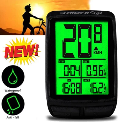 Kabellos Funk Fahrradcomputer LCD Fahrrad Tachometer Radfahren Kilometerzähler - Bild 1 von 4