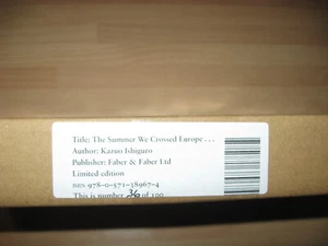 Kazuo Ishiguro Signed Numbered 36/100 new Summer We Crossed Europe In The Rain - Foto 1 di 5