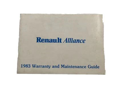 Руководство пользователя гарантии Renault Alliance 1983 OEM руководство по обслуживанию ремонт руководство - Изображение 1 из 4
