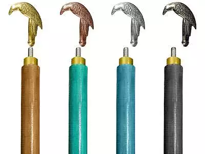 Bastones y bastones de madera hechos a mano con cabeza de cuervo, cuero grabable personalizado Foto 1 de 4