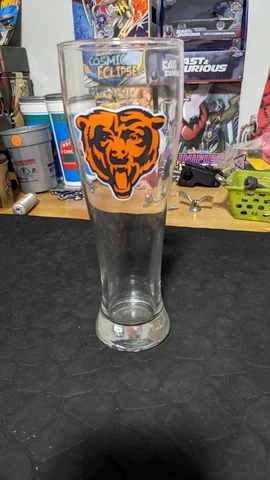 Chicago Bears Miller Lite Glass Bear Logo NFL Football Fan Up Rare Pint Cover
