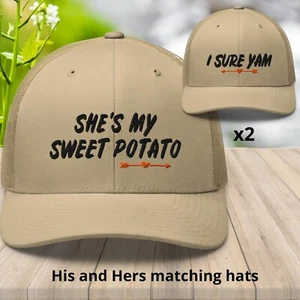 Thanksgiving Couples Matching Sweet Potato Yam Foodie Trucker Hat for Men Women - Picture 1 of 34
